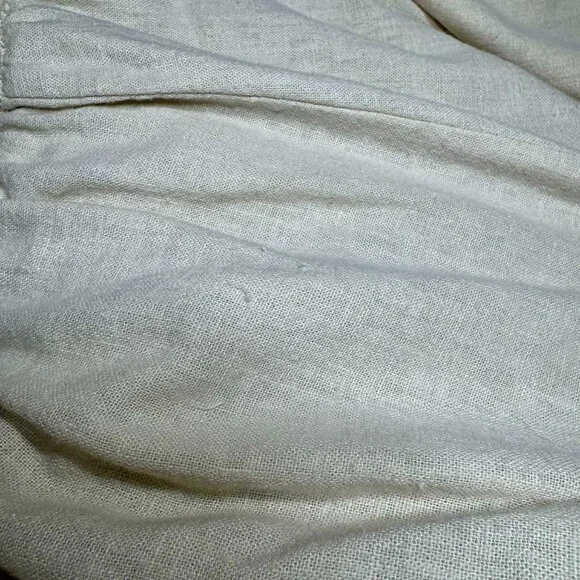 Max Studio London Beige Linen Blend Pants Elastic Waist Size Large - Picture 4 of 4